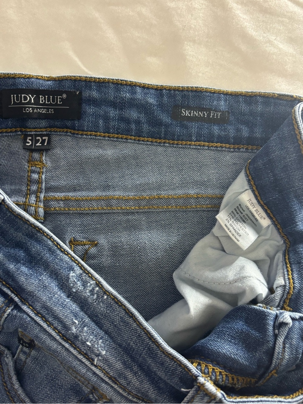 Judy Blue Blue Distressed Skinny Jeans with Leopard Patch - Picture 4 of 4